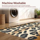 Ultra Soft Area Rug, Non Slip, Stain Resistant, Washable Area Rugs for Living Room, Bedroom, Eclectic Gray Animal Motif(Beige)