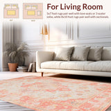 Ultra Soft Area Rug, Non Slip, Stain Resistant, Washable Area Rugs for Living Room, Bedroom, Soft Earthy Tones Aesthetic(Orange)