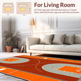 Ultra Soft Area Rug, Non Slip, Stain Resistant, Washable Area Rugs for Living Room, Bedroom, Retro Athletic Pattern Play(Brown)