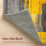 Ultra Soft Area Rug, Non Slip, Stain Resistant, Washable Area Rugs for Living Room, Bedroom, Contemporary Bold Geometric Fusion(Yellow)