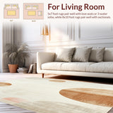Beige Cream Circle Distressed Print Round Accent Area(Beige)