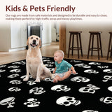 Ultra Soft Area Rug, Non Slip, Stain Resistant, Washable Area Rugs for Living Room, Bedroom, Fun Earthy Toned Skull Art(Black)