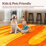 Ultra Soft Area Rug, Non Slip, Stain Resistant, Washable Area Rugs for Living Room, Bedroom, Bright Playful Shaded Color Splash(Orange)