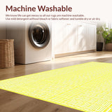 Ultra Soft Area Rug, Non Slip, Stain Resistant, Washable Area Rugs for Living Room, Bedroom, Rustic Ogee Style Craftsmanship(Yellow)