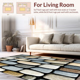 Ultra Soft Area Rug, Non Slip, Stain Resistant, Washable Area Rugs for Living Room, Bedroom, Zen Pebble Runner Cobblestone Boho Absorbent Non Slip(Beige)