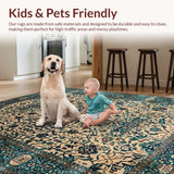 Ultra Soft Area Rug, Non Slip, Stain Resistant, Washable Area Rugs for Living Room, Bedroom, Artisanal Earthy Toned Motif(Beige)