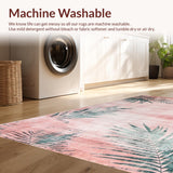 Ultra Soft Area Rug, Non Slip, Stain Resistant, Washable Area Rugs for Living Room, Bedroom, Artful Geometric Color Splash(Pink)