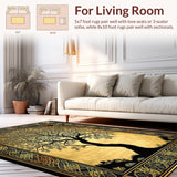 Ultra Soft Area Rug, Non Slip, Stain Resistant, Washable Area Rugs for Living Room, Bedroom, Vibrant Earthy Aesthetic Charm(Gold)