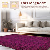 Ultra Soft Area Rug, Non Slip, Stain Resistant, Washable Area Rugs for Living Room, Bedroom, Vibrant Playful Graphic Design(Pink)