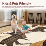 Ultra Soft Area Rug, Non Slip, Stain Resistant, Washable Area Rugs for Living Room, Bedroom, Vibrant Natural Wildlife Impression(Brown)