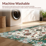 Ultra Soft Area Rug, Non Slip, Stain Resistant, Washable Area Rugs for Living Room, Bedroom, Artful Distressed Color Play(White)