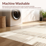 Modern Abstract Area with Beige Tones and Ivory Motif(Beige)