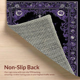 Ultra Soft Area Rug, Non Slip, Stain Resistant, Washable Area Rugs for Living Room, Bedroom, Midnight Macabre Rug - Bewitched Skull Home Decor for Spooky Enthusiasts(Purple)