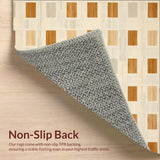 Ultra Soft Area Rug, Non Slip, Stain Resistant, Washable Area Rugs for Living Room, Bedroom, Area Rug Checkered Tan and Beige Geometric Floor Covering(Beige)