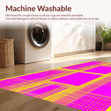 Ultra Soft Area Rug, Non Slip, Stain Resistant, Washable Area Rugs for Living Room, Bedroom, Eclectic Bold Geometric Styles(Pink)
