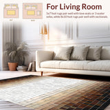 Artistic Mosaic Tile Area with Symmetric Brown Beige Gradient Blocks(Beige)
