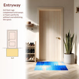 Ultra Soft Area Rug, Non Slip, Stain Resistant, Washable Area Rugs for Living Room, Bedroom, Contemporary Light Blue Elegance(Blue)