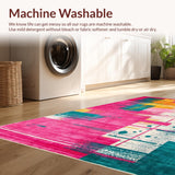 Ultra Soft Area Rug, Non Slip, Stain Resistant, Washable Area Rugs for Living Room, Bedroom, Striking Modern Ombre Design(Pink)