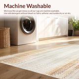 Ultra Soft Area Rug, Non Slip, Stain Resistant, Washable Area Rugs for Living Room, Bedroom, Accent Floor Cover Area Non Slip Boho Distress(Beige)