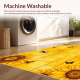 Ultra Soft Area Rug, Non Slip, Stain Resistant, Washable Area Rugs for Living Room, Bedroom, Charming Vintage Flower Arrangement(Yellow)