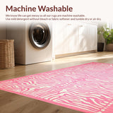 Ultra Soft Area Rug, Non Slip, Stain Resistant, Washable Area Rugs for Living Room, Bedroom, Fresh Modern Whimsical Touch(Pink)