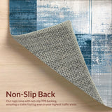 Ultra Soft Area Rug, Non Slip, Stain Resistant, Washable Area Rugs for Living Room, Bedroom, Sophisticated Ombre Rug in Distressed Blue and Beige Tones for Any Space(Blue)