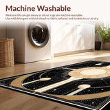 Ultra Soft Area Rug, Non Slip, Stain Resistant, Washable Area Rugs for Living Room, Bedroom, Distinctive Crescent Moon Aesthetic(Beige)