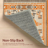 Ultra Soft Area Rug, Non Slip, Stain Resistant, Washable Area Rugs for Living Room, Bedroom, Sophisticated Lattice Design with Warm Hues(Orange)
