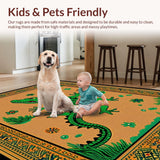 Ultra Soft Area Rug, Non Slip, Stain Resistant, Washable Area Rugs for Living Room, Bedroom, Playful Multi-Color Alligator Aesthetic(Brown)