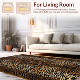 Ultra Soft Area Rug, Non Slip, Stain Resistant, Washable Area Rugs for Living Room, Bedroom, Artistic Cheetah Print Visual Appeal(Brown)