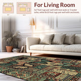 Ultra Soft Area Rug, Non Slip, Stain Resistant, Washable Area Rugs for Living Room, Bedroom, Whimsical Butterfly Patchwork Aesthetic(Red)
