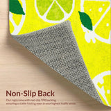 Ultra Soft Area Rug, Non Slip, Stain Resistant, Washable Area Rugs for Living Room, Bedroom, Fresh Lemon Motif Bath Accessory(Yellow)