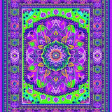 Ultra Soft Area Rug, Non Slip, Stain Resistant, Washable Area Rugs for Living Room, Bedroom, Ethereal Kaleidoscopic Pattern Play(Purple)