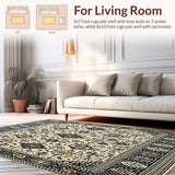 Beige Black Jute Geometric Floral Design(Beige)