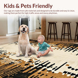 Ultra Soft Area Rug, Non Slip, Stain Resistant, Washable Area Rugs for Living Room, Bedroom, Minimalist Abstract Animal Design(Beige)