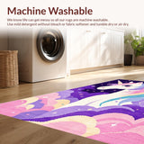 Ultra Soft Area Rug, Non Slip, Stain Resistant, Washable Area Rugs for Living Room, Bedroom, Joyful Ethereal Shaggy Delight(Purple)