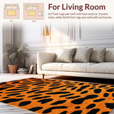 Ultra Soft Area Rug, Non Slip, Stain Resistant, Washable Area Rugs for Living Room, Bedroom, Chic Wild Aesthetic Expression(Orange)
