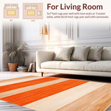 Ultra Soft Area Rug, Non Slip, Stain Resistant, Washable Area Rugs for Living Room, Bedroom, Rustic Earthy Solid Hue(Orange)