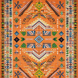 Ultra Soft Area Rug, Non Slip, Stain Resistant, Washable Area Rugs for Living Room, Bedroom, Bold Oceanic Wave Motif(Orange)