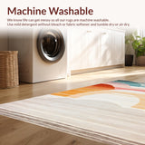 Ultra Soft Area Rug, Non Slip, Stain Resistant, Washable Area Rugs for Living Room, Bedroom, Whimsical Pastel Alphabet Arrangement(Orange)