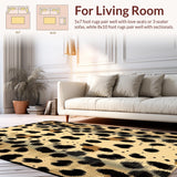 Ultra Soft Area Rug, Non Slip, Stain Resistant, Washable Area Rugs for Living Room, Bedroom, Rustic Chic Cheetah Design(Beige)