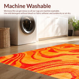 Ultra Soft Area Rug, Non Slip, Stain Resistant, Washable Area Rugs for Living Room, Bedroom, Soft Warm Color Palette Charm(Orange)