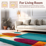 Ultra Soft Area Rug, Non Slip, Stain Resistant, Washable Area Rugs for Living Room, Bedroom, Modern Art(Blue)