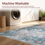 Ultra Soft Area Rug, Non Slip, Stain Resistant, Washable Area Rugs for Living Room, Bedroom, Whimsical Boho Floral Charm(Gray)