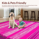 Ultra Soft Area Rug, Non Slip, Stain Resistant, Washable Area Rugs for Living Room, Bedroom, Stylish Contemporary Animal Pattern(Pink)