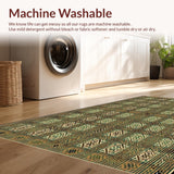 Ultra Soft Area Rug, Non Slip, Stain Resistant, Washable Area Rugs for Living Room, Bedroom, Boho Earthy Geometric Aesthetic(Brown)