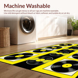Ultra Soft Area Rug, Non Slip, Stain Resistant, Washable Area Rugs for Living Room, Bedroom, Funky Vintage Abstract Aesthetic(Black)