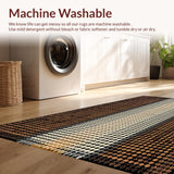 Ultra Soft Area Rug, Non Slip, Stain Resistant, Washable Area Rugs for Living Room, Bedroom, Trendy Natural Textured Look(Brown)