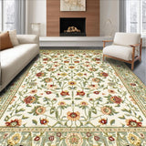 Ultra Soft Area Rug, Non Slip, Stain Resistant, Washable Area Rugs for Living Room, Bedroom, Distressed Earthy Floral Elegance(Beige)