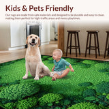 Ultra Soft Area Rug, Non Slip, Stain Resistant, Washable Area Rugs for Living Room, Bedroom, Delicate Blooming Floral Appeal(Green)